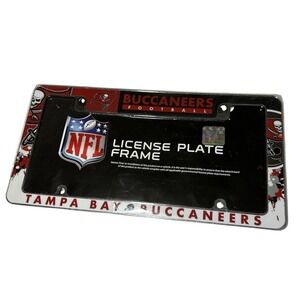 Tampa Bay Buccaneers Metal License Plate Frame Chrome Tag Cover‎ All Over...